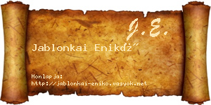 Jablonkai Enikő névjegykártya